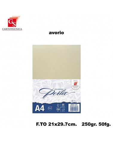 GS CARTONCINI A4 PERLA AVORIO 50PZ.250GR.
