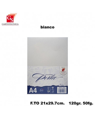 GS FOGLI A4 PERLA BIANCO 50PZ.120GR.