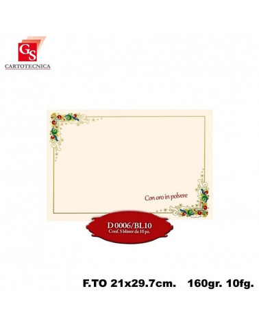GS DIPLOMI PERGAMENA A4 10PZ. D0006-CON CORNICE