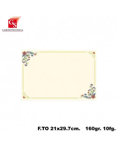 GS DIPLOMI PERGAMENA A4 10PZ. D0012-CON CORNICE