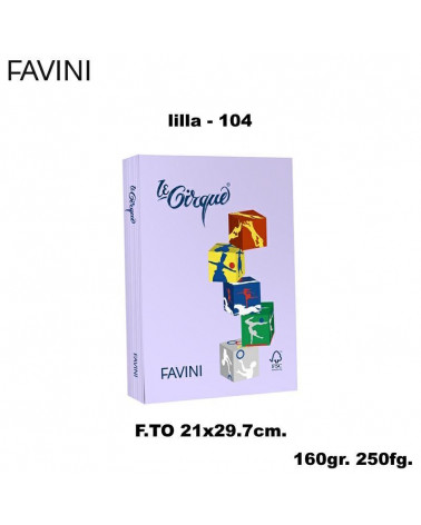 FAVINI CARTA A4 160gr.250fg.LE CIRQUE LILLA-TENUE-FOTOCOPIE
