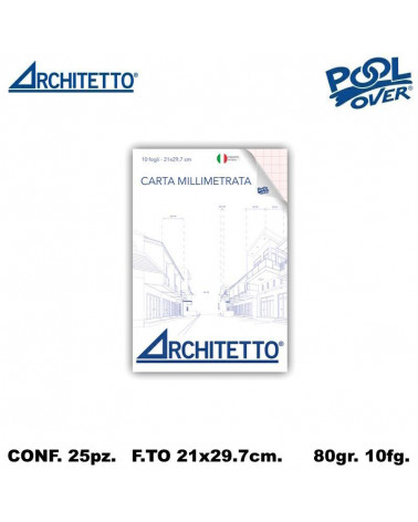 ARCHITETTO BLOCCO MILLIMETRATO 21X29.7 10FG. 44140 [25PZ]