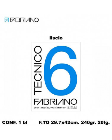 FABRIANO BLOCCO F6 29.7x42 20 FG.LISCIO DISEGNO TECNICO