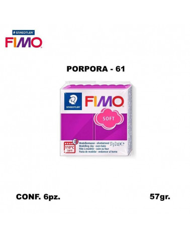 STAEDTLER PASTA FIMO SOFT 8020-61 PORPORA [6PZ]