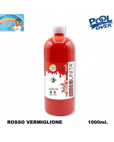 TINTA UNITA TEMPERA PRONTA 1000ml.ROSSO VERMIGLIONE