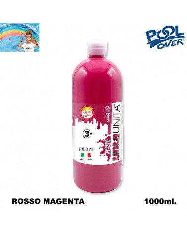 TINTA UNITA TEMPERA PRONTA 1000ml.ROSSO MAGENTA