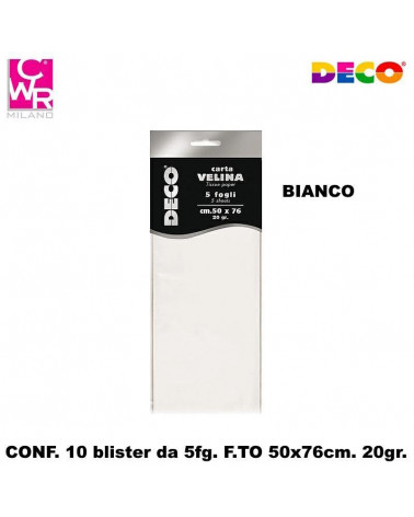 CWR VELINA COLORATA 5FG.50X76 BIANCO [10PZ]