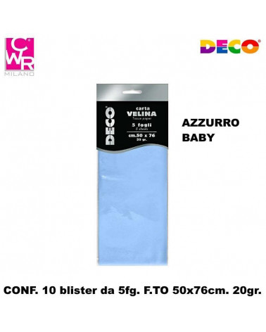 CWR VELINA COLORATA 5FG.50X76 AZZURRO BABY [10PZ]