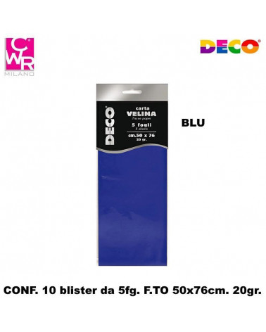 CWR VELINA COLORATA 5FG.50X76 BLU [10PZ]