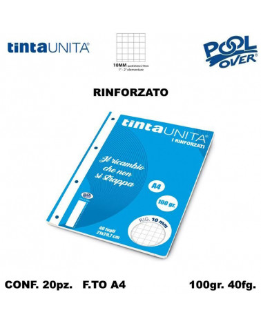 TINTA UNITA RICAMBIO A4 RINFORZATO POOL 1CM 90294 [20PZ]