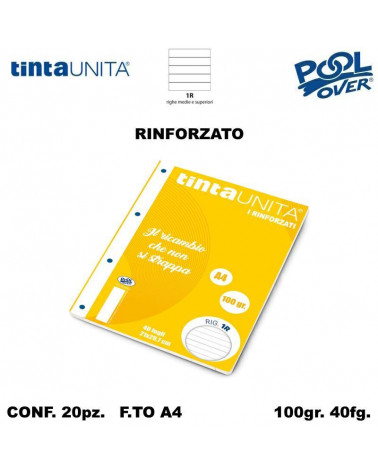 TINTA UNITA RICAMBIO A4 RINFORZATO POOL 1R 90295 [20PZ]