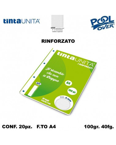 TINTA UNITA RICAMBIO A4 RINFORZATO POOL 4MM 90296 [20PZ]