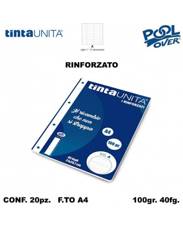 TINTA UNITA RICAMBIO A4 RINFORZATO POOL A 90290 [20PZ]