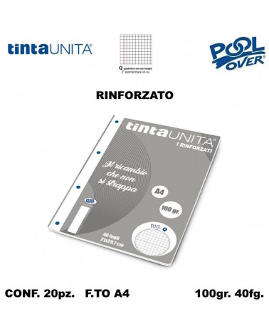 TINTA UNITA RICAMBIO A4 RINFORZATO POOL Q 90293 [20PZ]