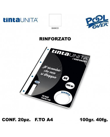 TINTA UNITA RICAMBIO A4 RINFORZATO POOL BIANCO 90299 [20PZ]