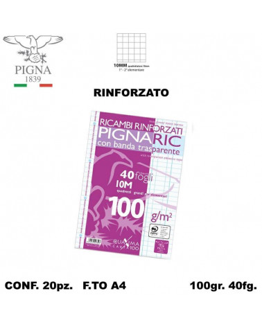 PIGNA RICAMBIO A4 RINFORZATO 1CM [20PZ]