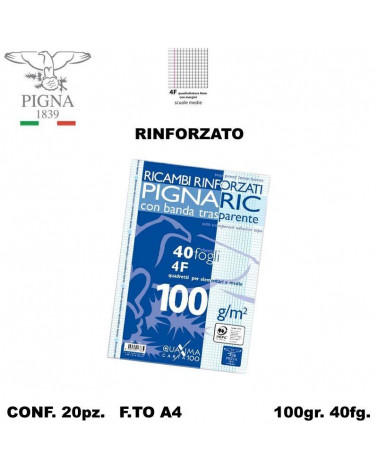 PIGNA RICAMBIO A4 RINFORZATO 4F [20PZ]