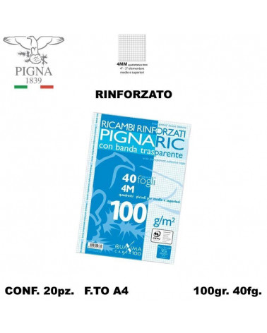PIGNA RICAMBIO A4 RINFORZATO 4MM [20PZ]