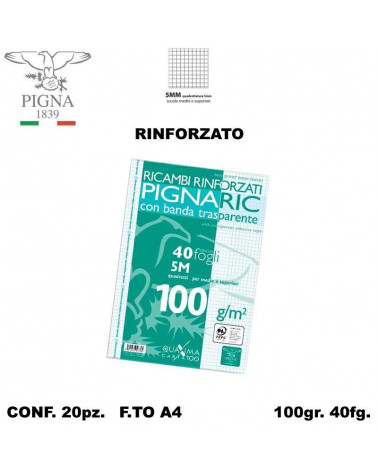 PIGNA RICAMBIO A4 RINFORZATO 5MM [20PZ]