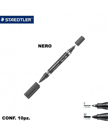 STAEDTLER LUMOCOLOR DUO 348 10pz.NERO