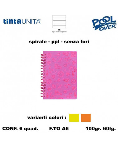 TINTA UNITA GLOW MINI QUAD.SPIR. PVC NO FORI 60fg.1R [6PZ]