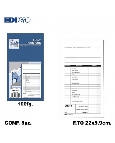EDIPRO CONTO RISTORANTE 22x9.9 100fg. E5343N [5PZ]