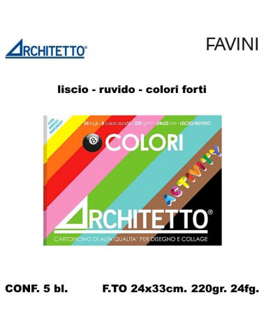 ARCHITETTO BLOCCO COLORE ACTIVITY 8COL.CLASSIC 24X33 24FG.51197[5PZ]