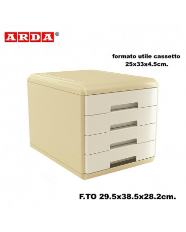 ARDA CASSETTIERA VINTAGE 4 CASSETTI MILK-AVORIO
