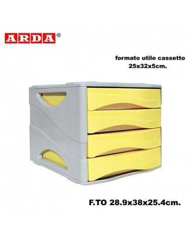 ARDA CASSETTIERA PASTEL 4 CASSETTI GIALLO