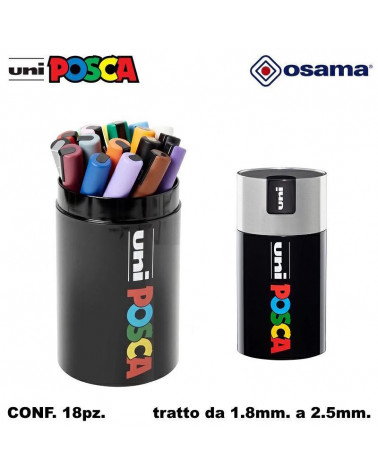 OSAMA MARCATORE UNI POSCA GIFT BOX ARGENTO [18PZ]