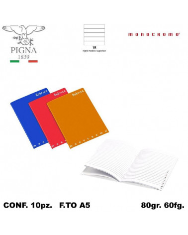 MONOCROMO RUBRICA A5 3CARTE  [10PZ]