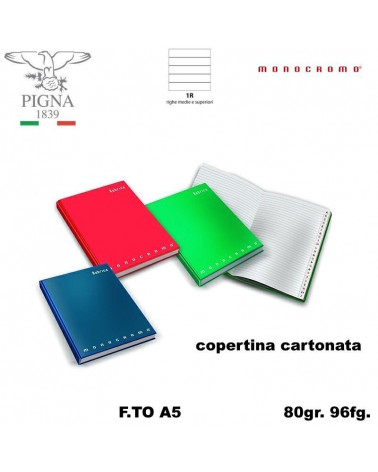 MONOCROMO RUBRICA A5 96FG.5CARTE CARTONATA