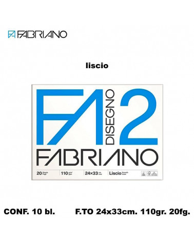 FABRIANO BLOCCO F2 24X33 20 FG.LISCIO DISEGNO [10PZ]