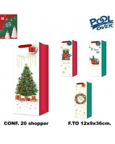 DEDICATO A TE SHOPPER NATALE DELUXE BOTTIGLIA 36x12x9 [20PZ]