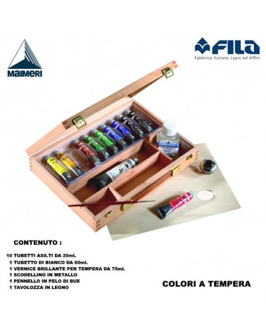 MAIMERI TEMPERA CASSETTA IN FAGGIO CONF.REGALO