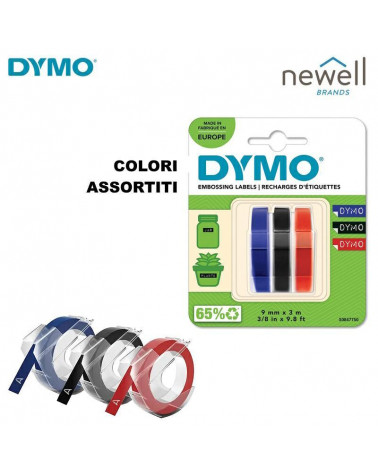 DYMO NASTRO 9MM.X3MT.3PZ. ASSORTITI-84775