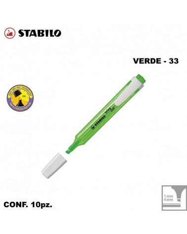 STABILO SWING COOL VERDE EVIDENZIATORE-33 [10PZ]