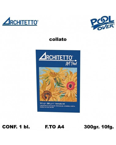 ARCHITETTO BLOCCO ACQUARELLO COLLATO ART PAD A4 10fg.300gr.60823
