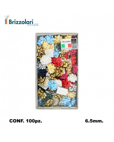 BRIZZOLARI COCCARDA 2923-00 MM6,5 100PZ. MINI ASSORTITO-PASTELLO AUT