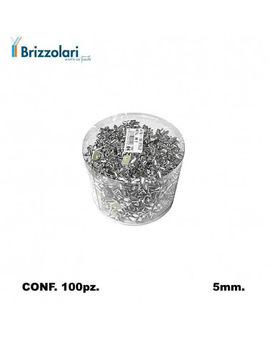 BRIZZOLARI COCCARDA 4170 MM5 100PZ. MIGNON ARGENTO 04-METAL