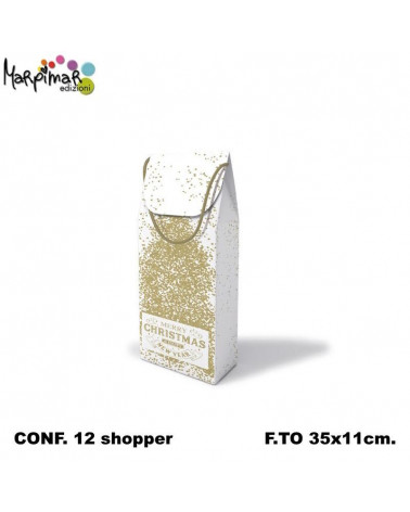 MARPIMAR SCATOLA BOTTIGLIA C/MAN.35x11 C/FOIL ORO SHOPPER [12PZ]