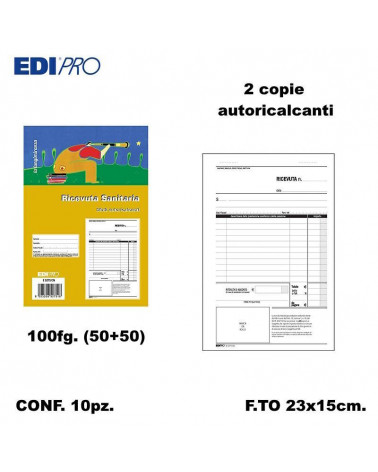 EDIPRO RICEVUTE SANITARIE 15X23 2C. E5275CN [10PZ]