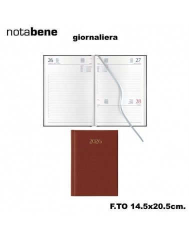 NOTABENE AGENDA GIORNALIERA S/D 14,5X20,5 1008C MADRID ROSSO INGLESE