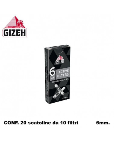 GIZEH FILTRI CARBONI COCCO SLIM 6mm.10PZ x [20CF] (200)