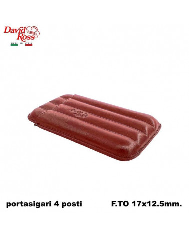 DAVID ROSS PORTASIGARI IN PELLE 4 POSTI 17mm x 12.5mm.