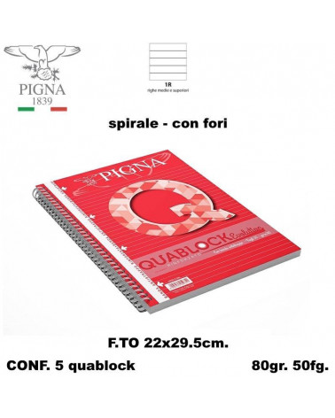 QUABLOCK A4 SPIRALE 1R-RINFORZATO [5PZ]