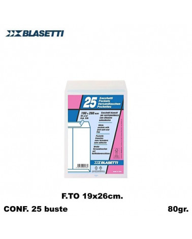 BLASETTI BUSTE A SACCO 19X26 POSTALI 0536 25PZ
