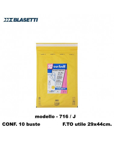 BLASETTI BUSTE IMBOTTITE -J- 716  29X44 32X50-POSTALI [10PZ]