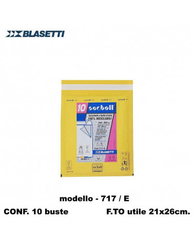 BLASETTI BUSTE IMBOTTITE -E- 717  21X26 24X32-POSTALI [10PZ]