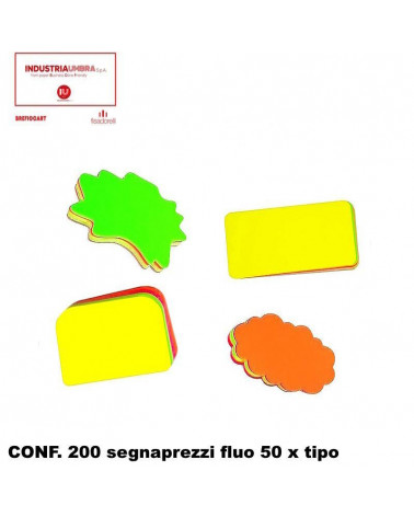 INDUSTRIA UMBRA SEGNAPREZZI FLUO MEDI 0209904 [200PZ]